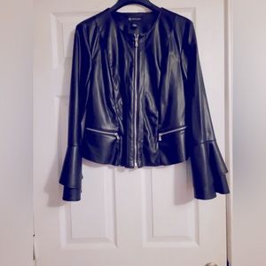 Leather biker cost worn once